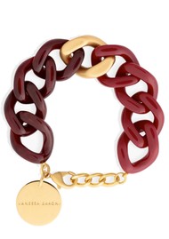 VANESSA  BARONI Flat Chain Bracelet - Gold/Bordeaux