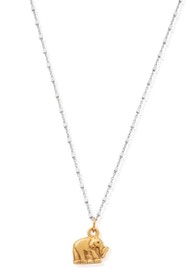 ChloBo Cube Chain Elephant Necklace - Gold/Silver