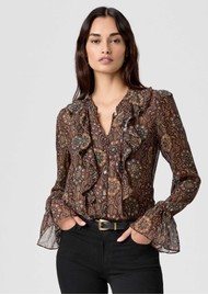 Paige Denim Claude Silk Blouse - Dark Chocolate