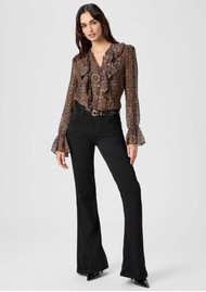 Paige Denim Claude Silk Blouse - Dark Chocolate