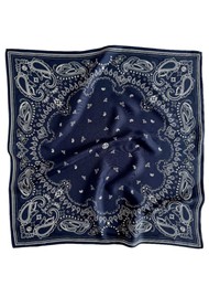 LESCARF Paisley Silk Scarf - Navy/Black/White