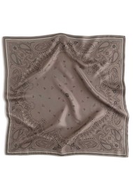 LESCARF Paisley Silk Scarf - Taupe/Black/White