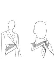 LESCARF Paisley Silk Scarf - Taupe/Black/White