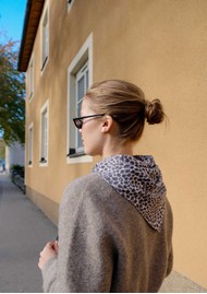 LESCARF Wool Scarf 65cm - White/Grey/Black