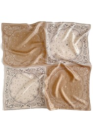 LESCARF Paisley Silk Scarf Quartet - Cappuccino/Sand