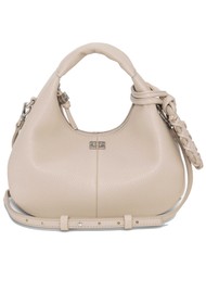 GANNI Hobo Mini Grained Bag - White Pepper