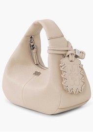 GANNI Hobo Mini Grained Bag - White Pepper