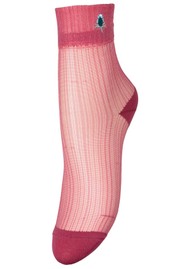 Becksondergaard Bloomy Sheer Socks - Claret Red