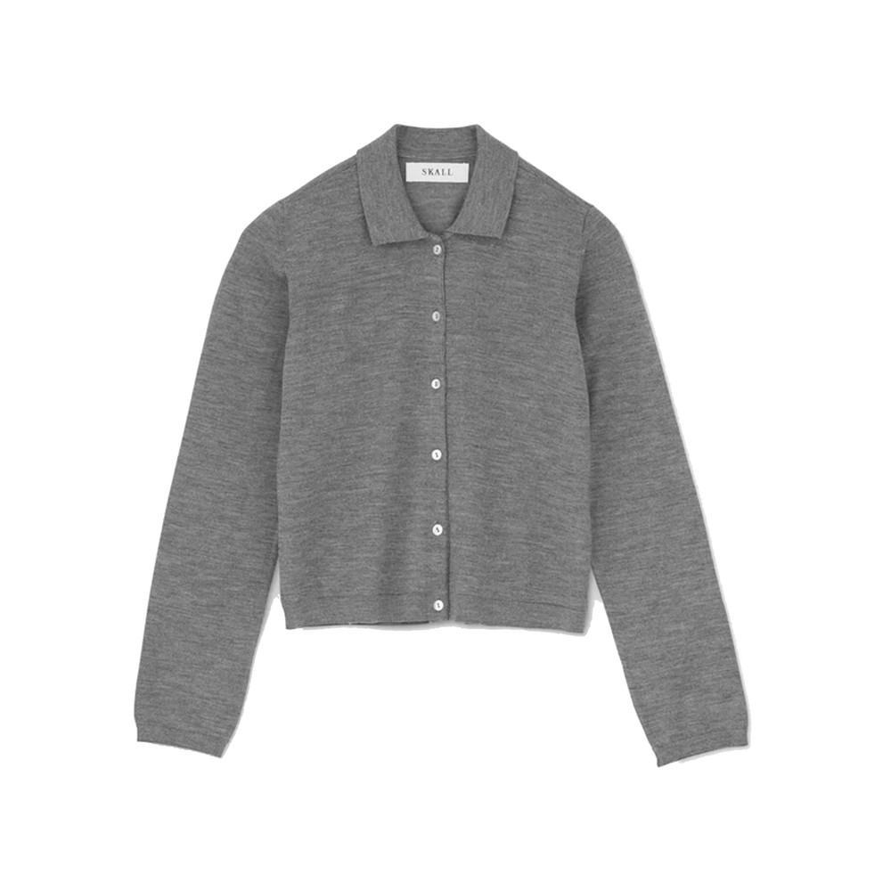 Skall Women's Grey Amethyst Wool Cardigan - Melange