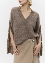 Day Birger et Mikkelsen Solange Alpaca Blend V-Neck Jumper - Wren Melange