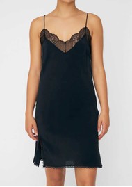 STELLA NOVA Silk Slip Dress - Black