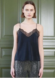 STELLA NOVA Silk Slip Top - Black