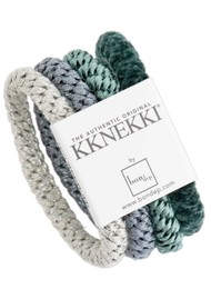 KKNEKKI Hair Bundle 4 Pack - Green/Silver