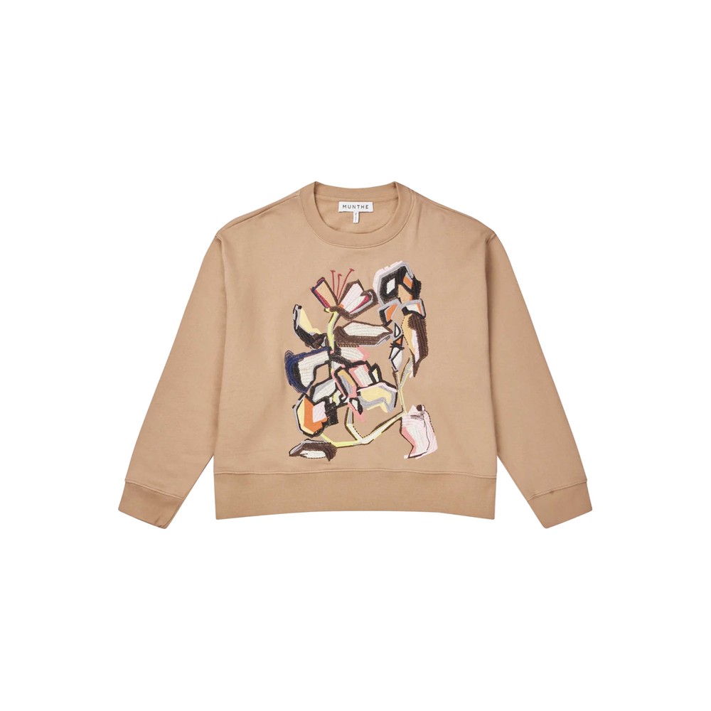 Munthe Women's Rarsnima Embroidered Sweatshirt - Camel