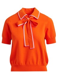 ESSENTIEL ANTWERP Jojoba Pussybow Polo Top - Nectarine