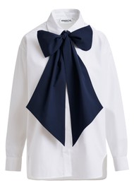 ESSENTIEL ANTWERP Jambers Oversized Pussybow Shirt - Bright Sky