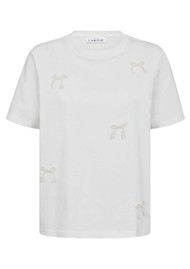 HAUTE LAMITIE Pearl Bow Tee - White