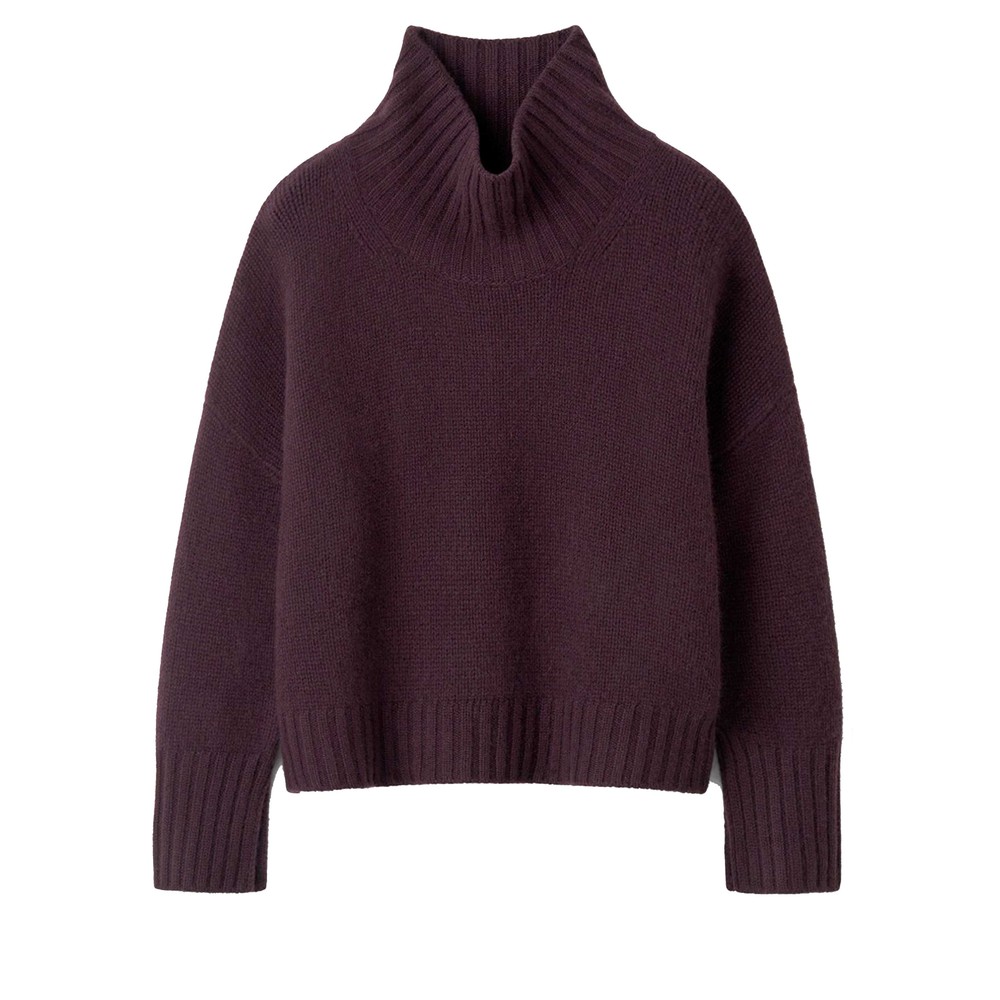Soft Goat Women's Cashmere Girlfriend Turtleneck - Midnight Plum