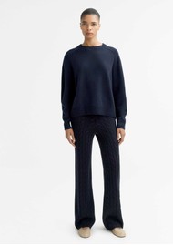 SOFT GOAT Boyfriend Cashmere Crewneck - Navy