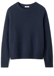 SOFT GOAT Boyfriend Cashmere Crewneck - Navy