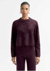 SOFT GOAT Brushed Cashmere Crewneck - Midnight Plum