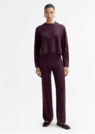 SOFT GOAT Brushed Cashmere Crewneck - Midnight Plum