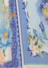 Hale Bob Pleated Tile Print Maxi Dress - Blue