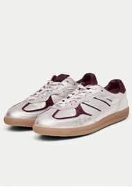 ALOHAS TB.490 Grain Shimmer Trainer - Silver/Burgundy