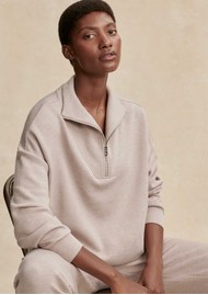 VARLEY Hawley Half Zip Sweatshirt - Taupe Marl