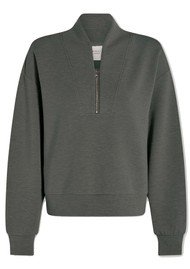 VARLEY Davidson Zip Sweatshirt - Olive Marl