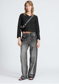 RAG & BONE Miramar Terry Wide Track Pants - Washed Black