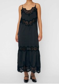 STELLA NOVA Delicate Lace Slip Dress - Black