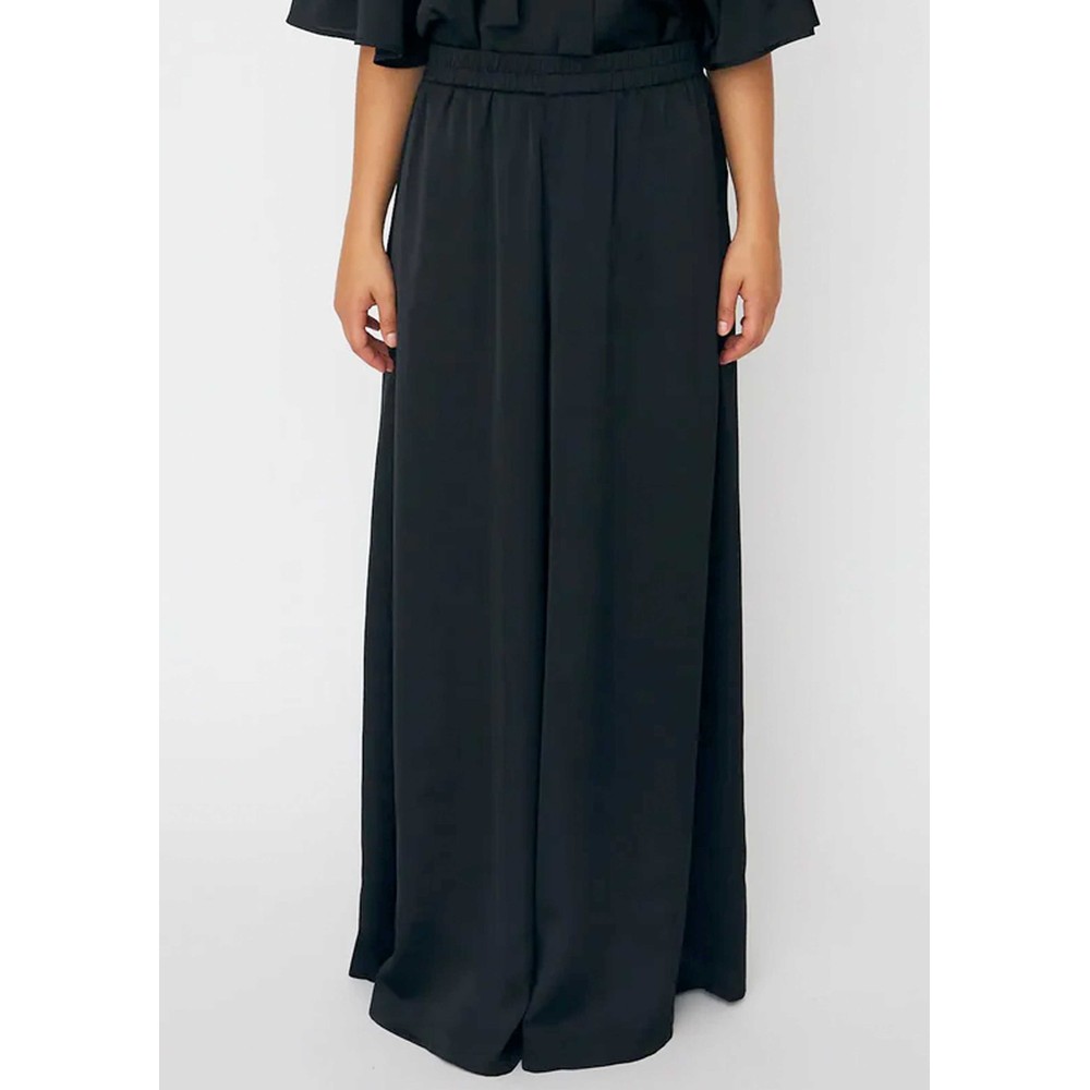 Stella Nova Women's Black Satin Culotte Pants