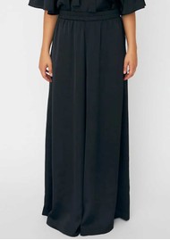 STELLA NOVA Satin Culotte Pants - Black