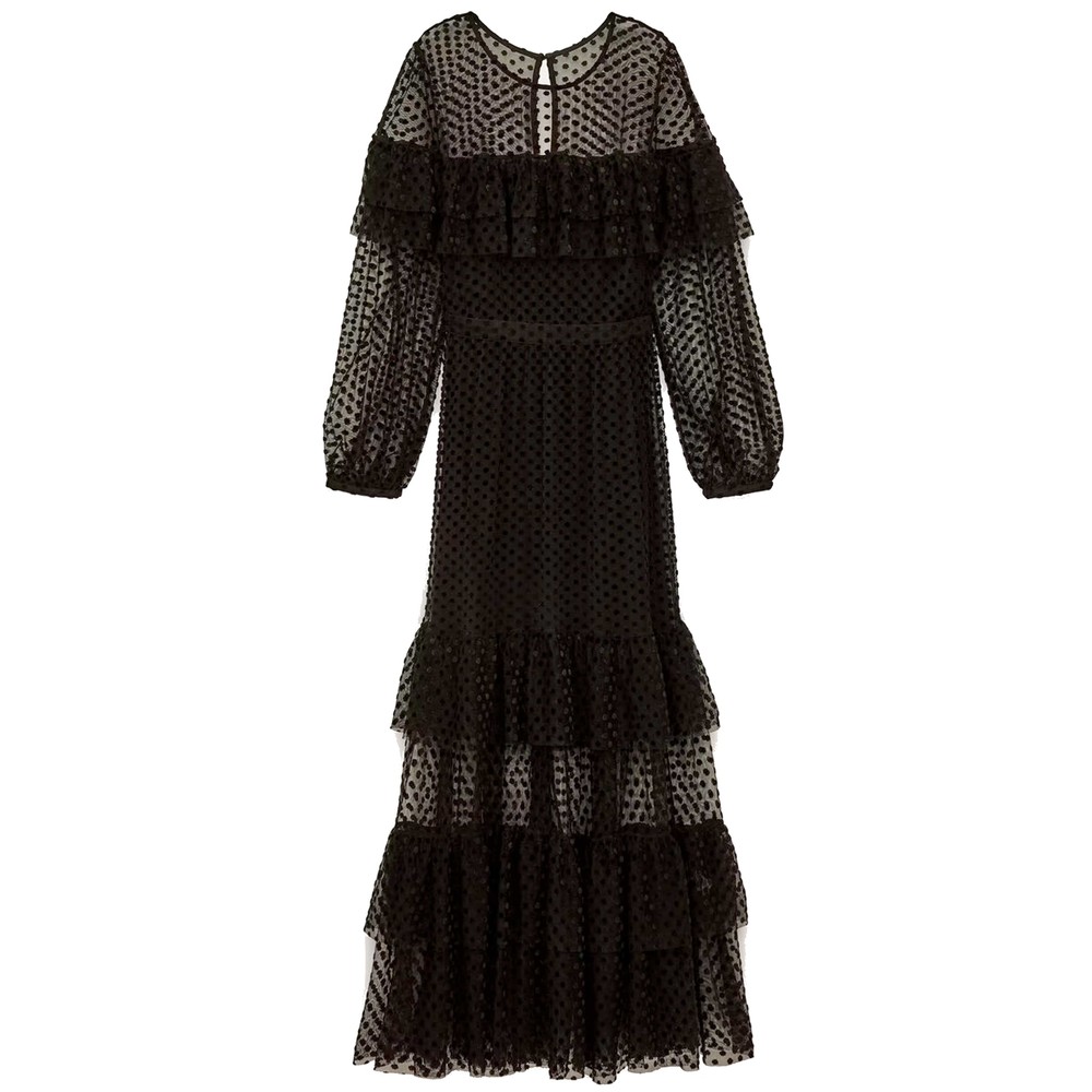 Ba&Sh Women's Black Rita Midaxi Tiered Dress