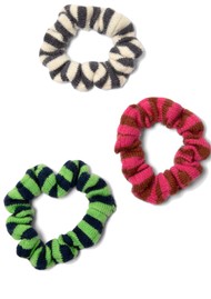 DAMSON MADDER Stripe 3 Pack Knitted Scrunchies - Multi