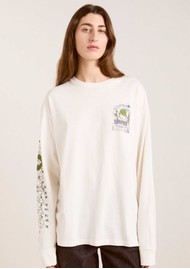 DAMSON MADDER Plant Patch Pals Organic Cotton Long Sleeve T-Shirt - Off White