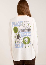 DAMSON MADDER Plant Patch Pals Organic Cotton Long Sleeve T-Shirt - Off White