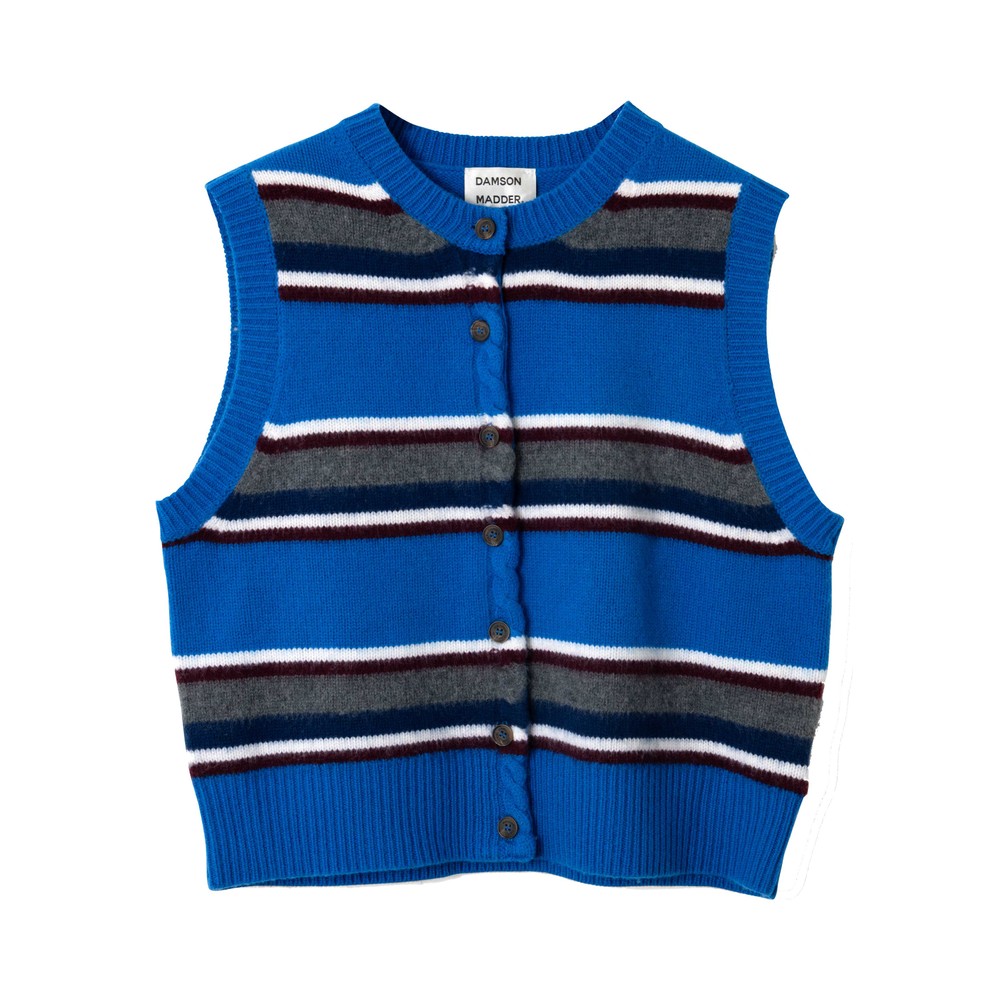 DAMSON MADDER Sofie Merino Wool Vest - Blue