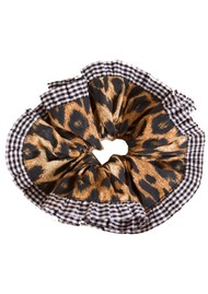 DAMSON MADDER Organic Cotton Frill Scrunchie - Leopard