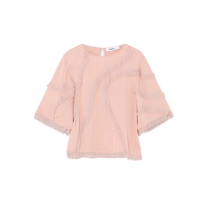 Tatiana Fringe Top - Rose Smoke