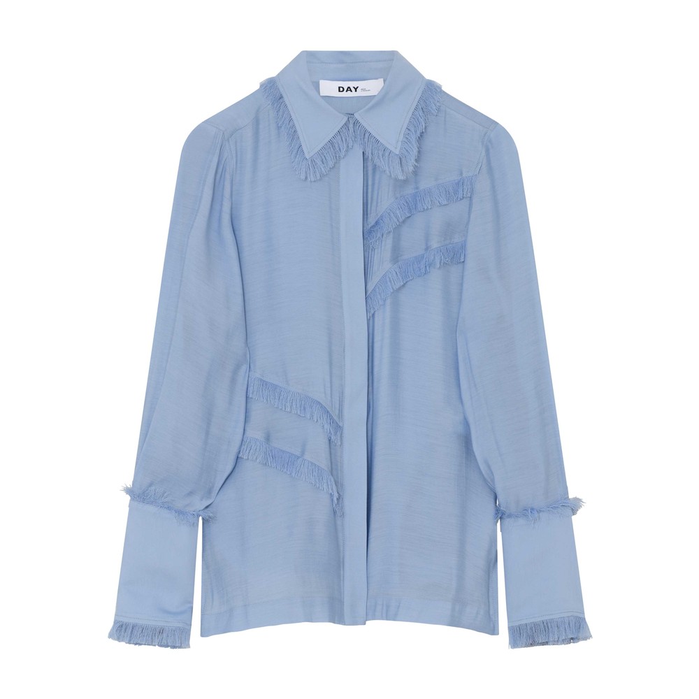 Day Birger Et Mikkelsen Women's Blue Wio Fringed Shirt - Brunnera