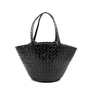 Egola Woven Bucket Bag - Black