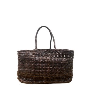 Terrafino Woven Leather Bag - Dark Brown