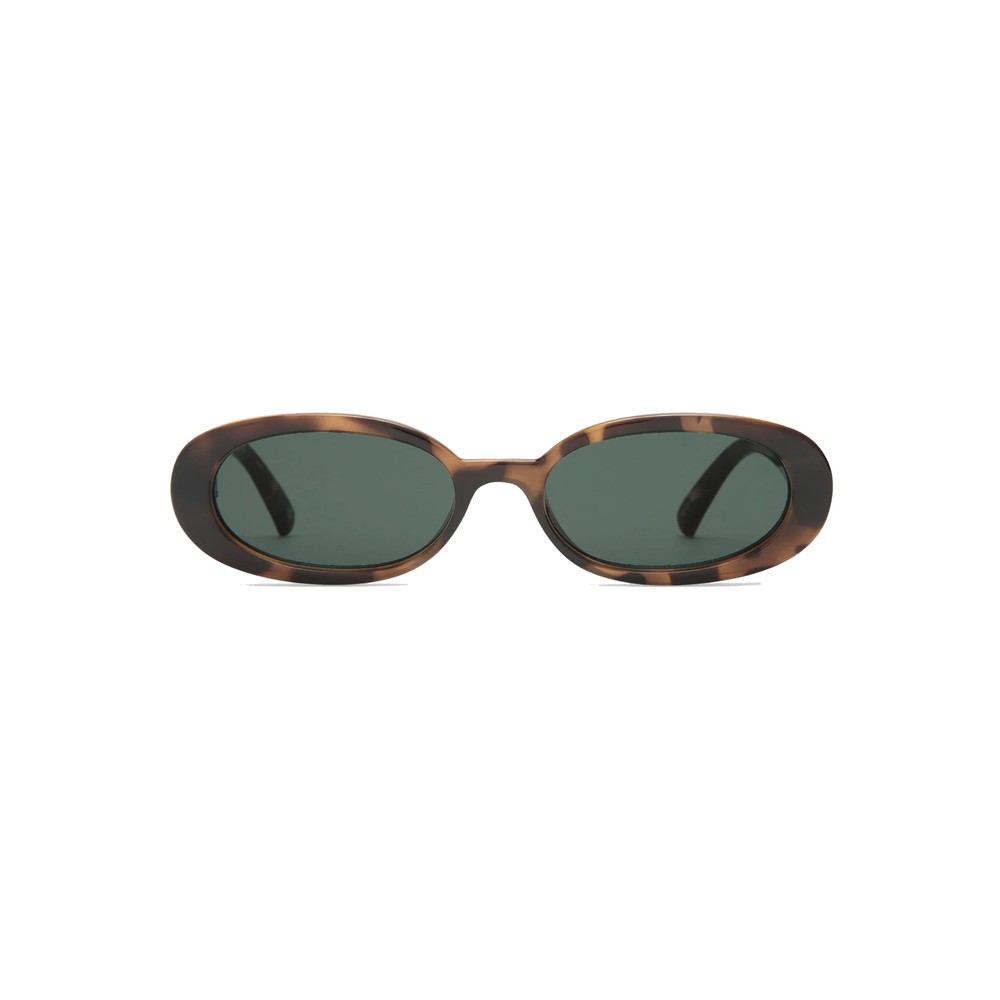 Le Specs Women's Gold/Black Outta Love Oval Sunglasses - Tort
