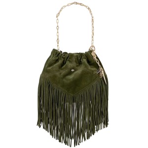 Mini June Suede Fringed Bag - Vert