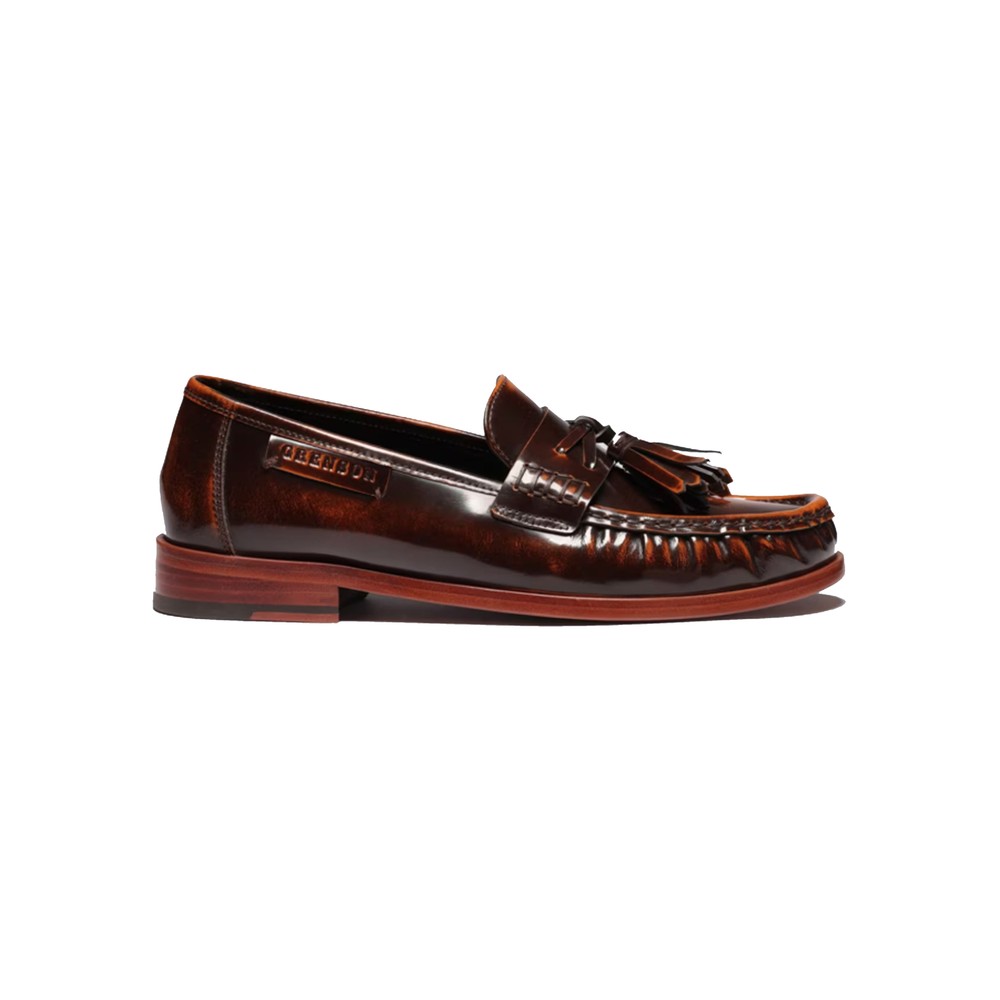 Grenson Women's Mari Rub Off Leather Tassel Loafer - Tan