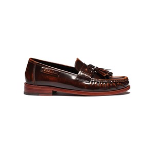 Mari Rub Off Leather Tassel Loafer - Tan