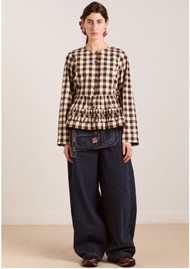 DAMSON MADDER Madison Cotton Blouse - Butter Gingham