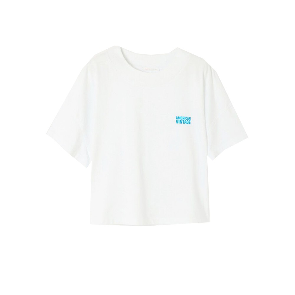 American Vintage Women's White Gixy Cotton T-Shirt